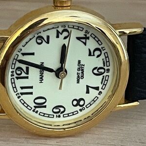 Vintage Gold and Black Hansson Night Glow Quartz Watch